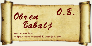 Obren Babalj vizit kartica